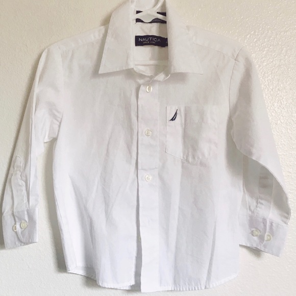 boys white button down dress shirt